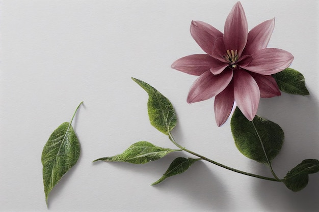 Flores dibujadas a mano dibujo a lápiz ilustración de trama de renderizado 3D