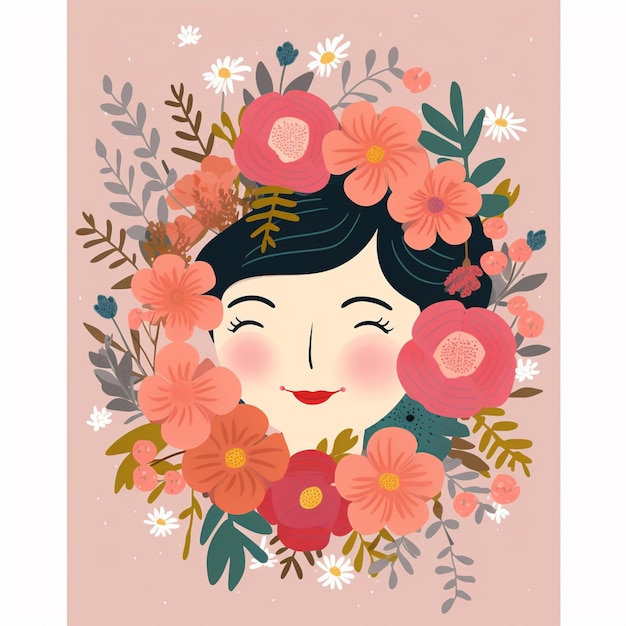 Flores de dibujos animados para el día de la madre