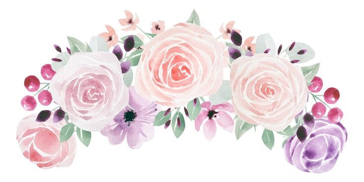 Foto flores e folhas, aquarela. ilustrações em aquarela