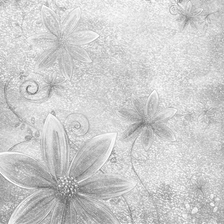 Foto flores e plantas moldura mock-up para imagens com um texto ou imagens placeholder modelo de moldura digital esboço monocromático preto e branco fundo