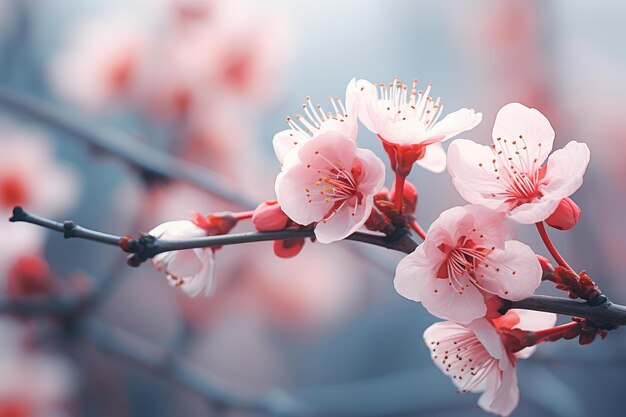 Las flores efímeras de sakura de primavera generan IA