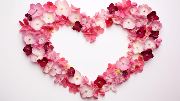 flores em formato de coração