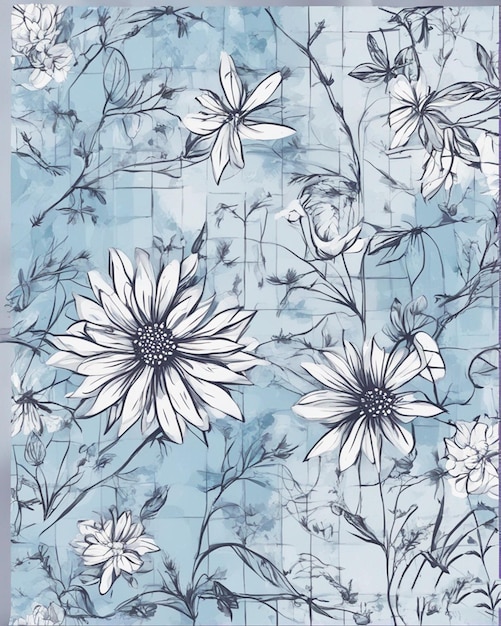flores em imagens de papéis de parede estéticos bonitos azuis e brancos