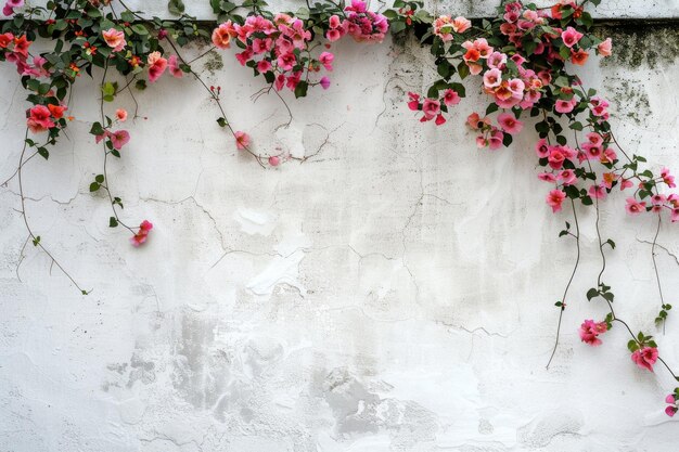 Flores em telhas digitais brancas ou papel de parede