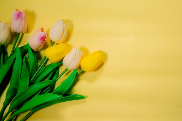 Foto flores em um amarelo