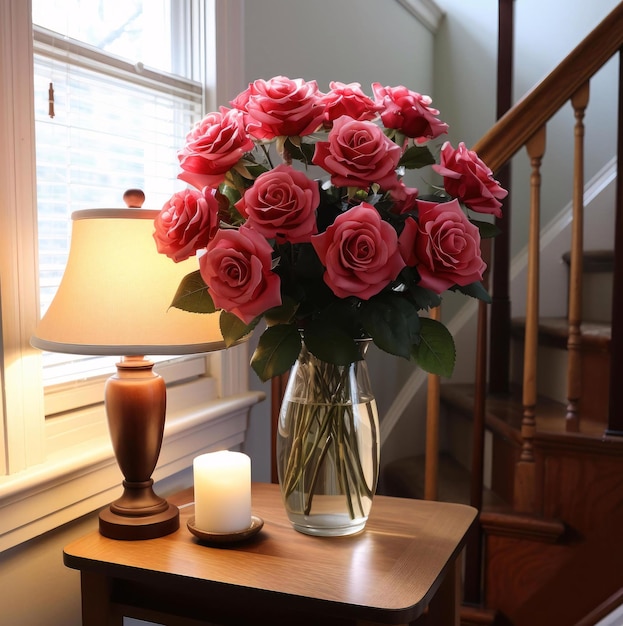 flores em um vaso vaso com flores buquê de rosas