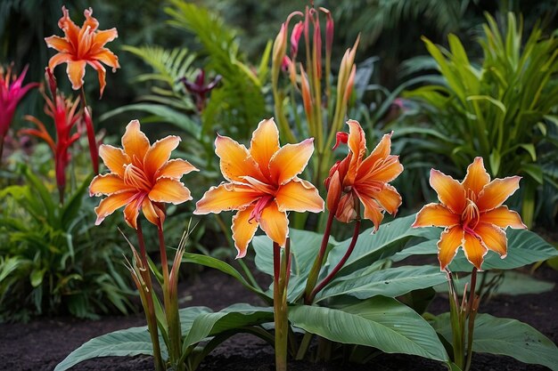 Flores exóticas en el jardín botánico