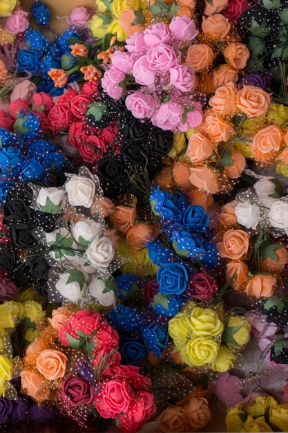 Flores falsas de plástico flores de colores