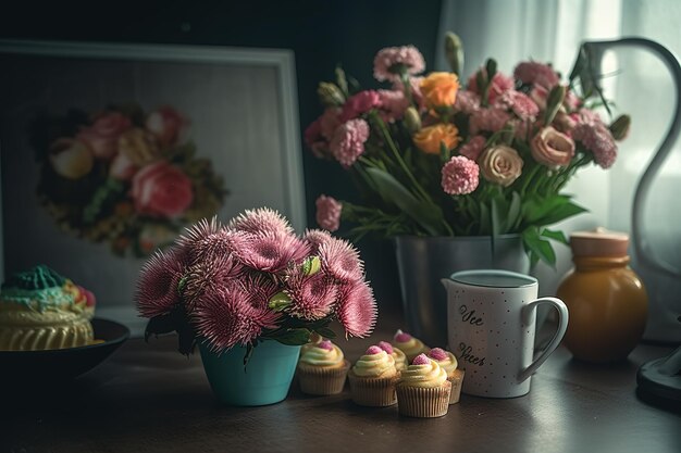 Flores florecientes para celebrar el día de la madre