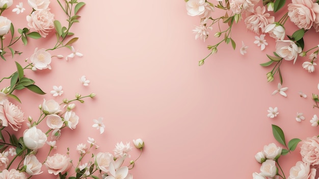 Foto flores con fondo minimalista mujer día internacional de las madres día de san valentín