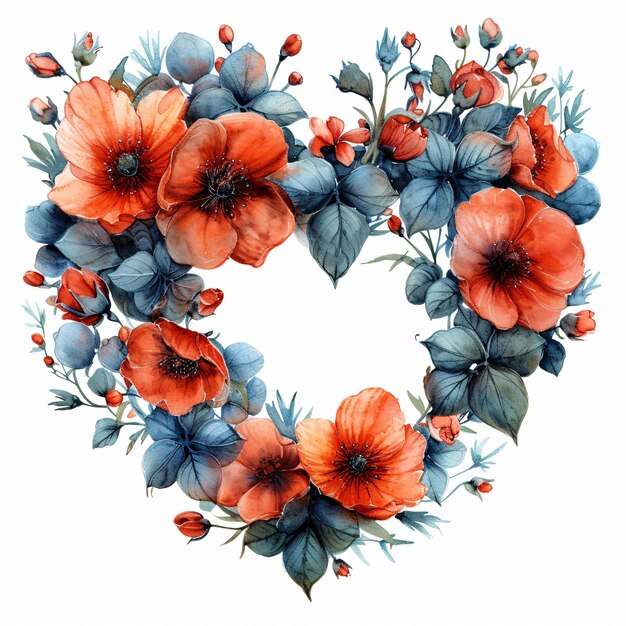 Flores en forma de corazón Corazones alineados Una conexión de San Valentín