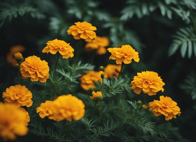 Foto las flores frescas de la caléndula