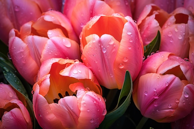 Foto flores frescas de tulipanes generativas ai