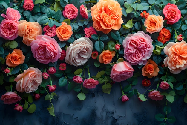 Foto flores fundo de parede com rosas incríveis