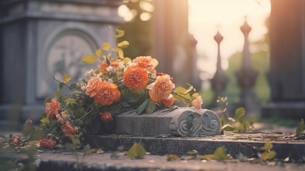 Foto flores funerarias flores para el cadáver de la persona muerta flores de simpatía flores selección de flores