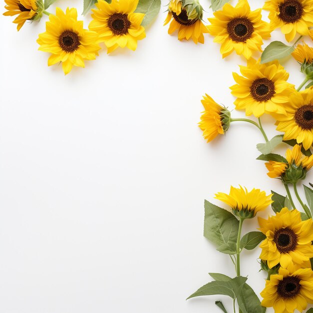 Foto las flores funerarias de la frontera del marco el clavel helianthus angustifolius gerbera los bulbos de tulipán