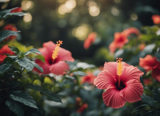 Foto las flores de un hibisco