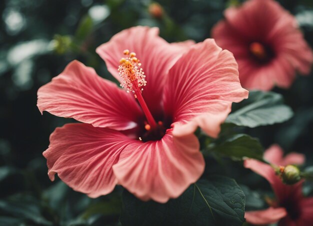 Las flores de un hibisco