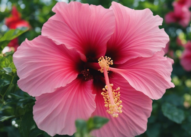 Las flores de un hibisco