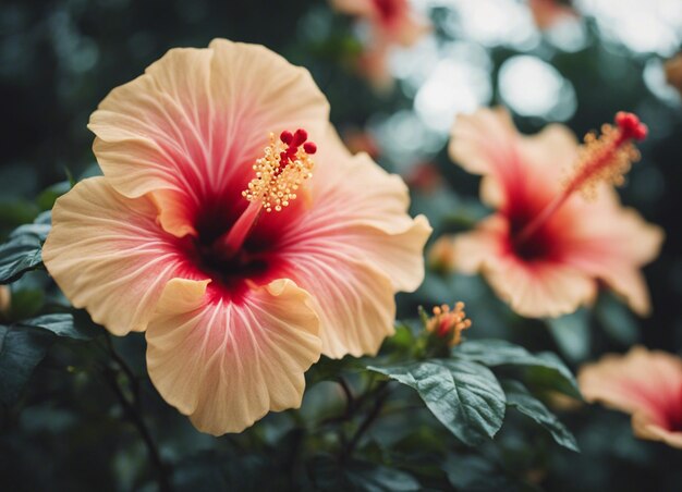 Las flores de un hibisco