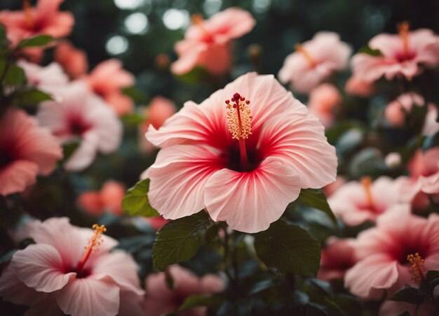 Las flores de un hibisco