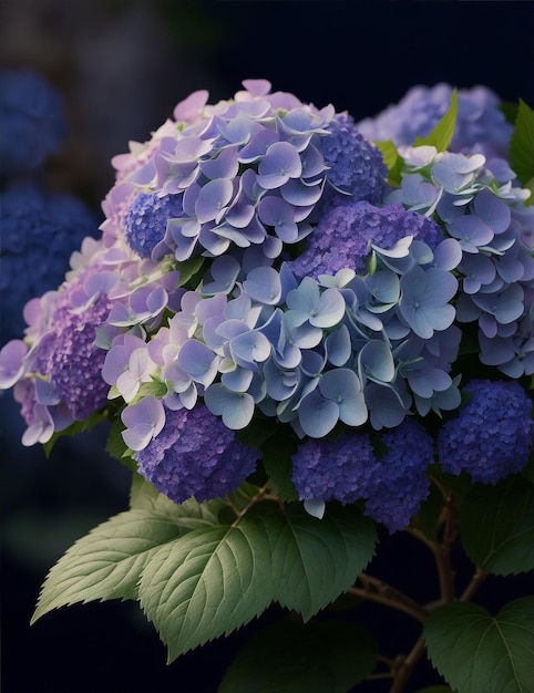 Foto flores de hortensia generadas con ia