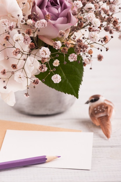 Flores de hortensia en maceta