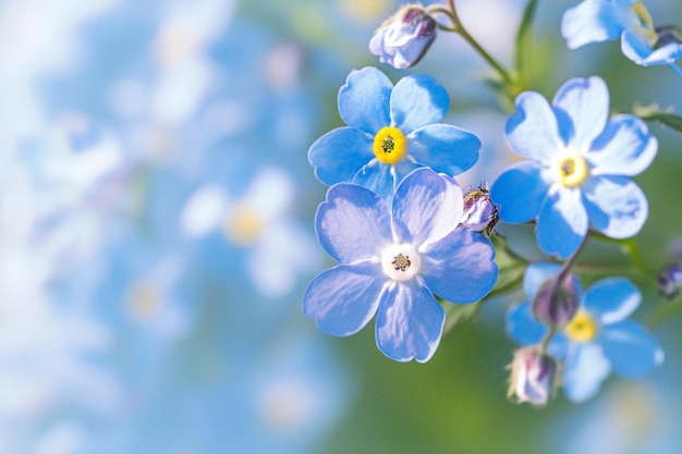 Flores inspiradoras não me esqueças flores em macro uma sinfonia de primavera