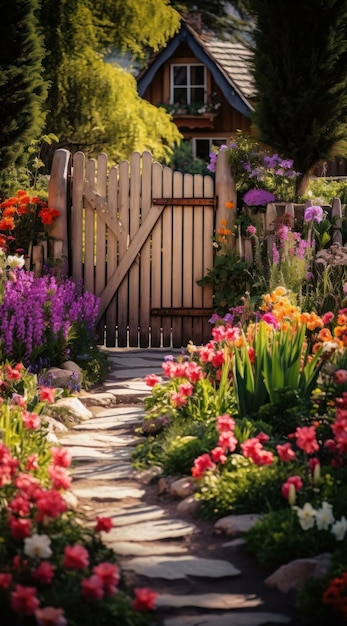 flores en un jardín