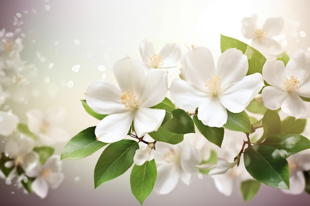 Flores de jazmín blanco La rama delicada primavera flores naturaleza