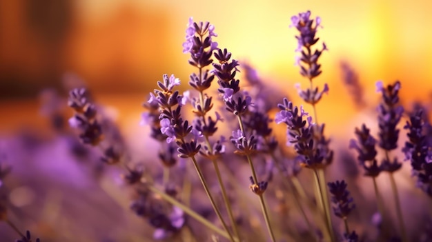 flores de lavanda por la mañana