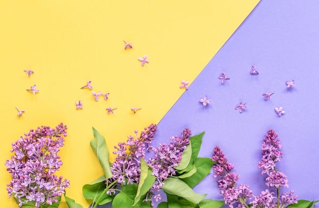 Flores lilas con hojas