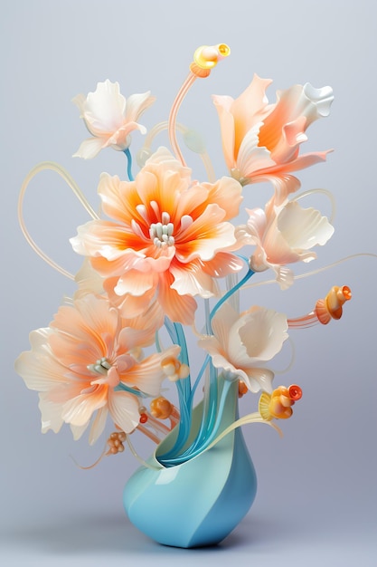 Flores luminosas Delicias florales brillantes en esplendor vidrioso