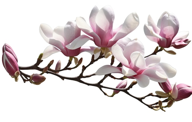 Flores de magnolia en una rama