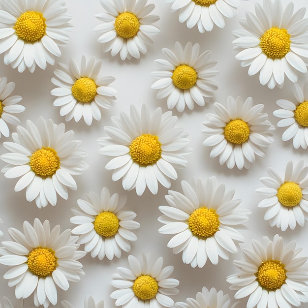 Flores de margarita en fondo blanco ideales para bodas o cumpleaños para las redes sociales