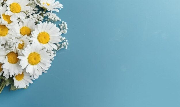 Flores de margarita Fondo de verano Ramo de camomiles presentes para el Día de la Madre IA generativa