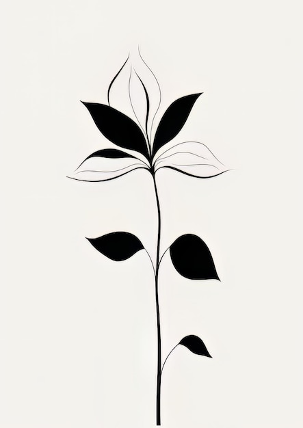 flores minimalistas de ilustração desenhada à mão