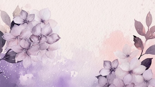 Flores moradas sobre un fondo pastel.