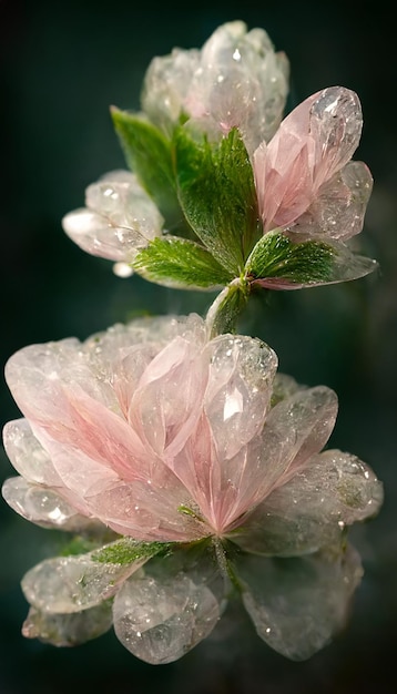 Flores na água com gotas nelas generativas ai