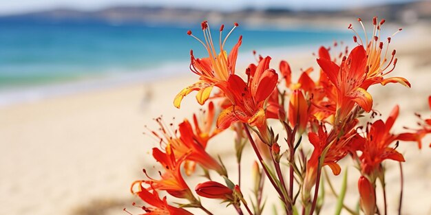 Foto flores na praia