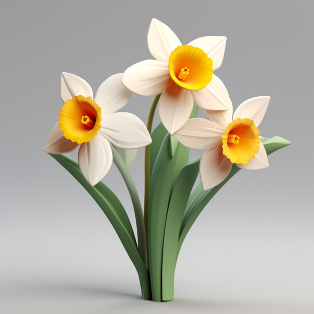 flores de narciso modelo 3d