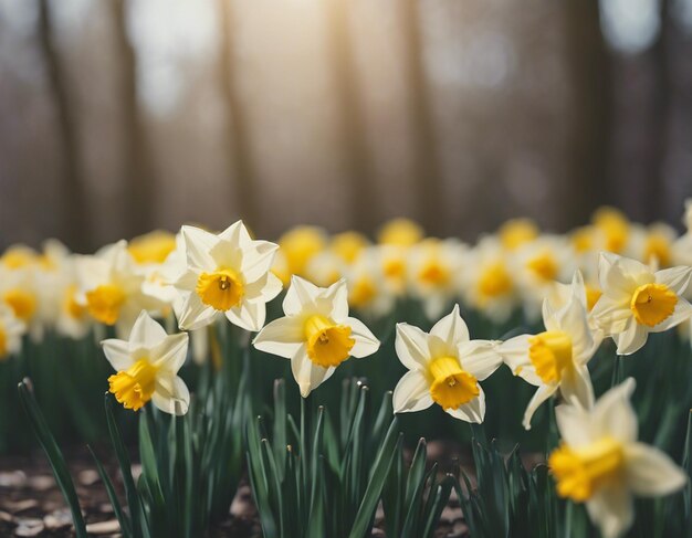 Foto las flores de los narcisos blancos