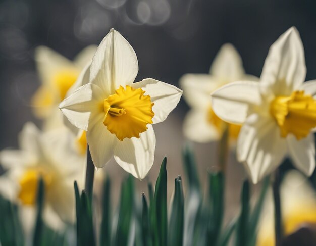 Foto las flores de los narcisos blancos