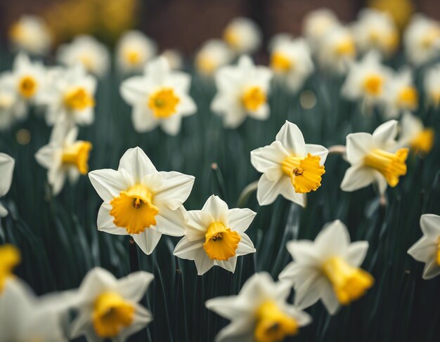 Foto las flores de los narcisos blancos