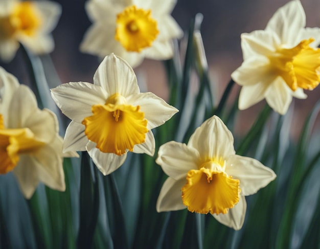 Foto las flores de los narcisos blancos