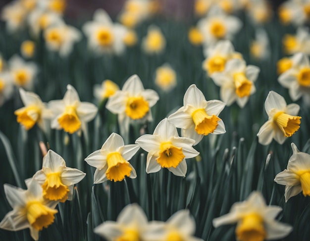 Foto las flores de los narcisos blancos