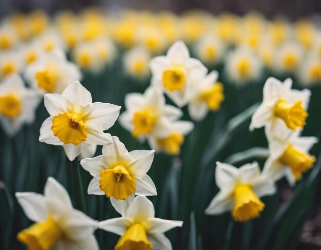 Las flores de los narcisos blancos