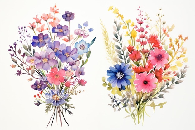 Flores no estilo de aquarelas por pessoa