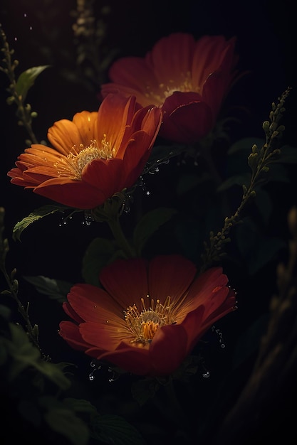 Flores en una olla