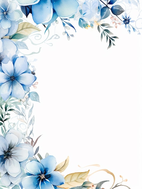 Flores ornamentais de fundo vintage azul